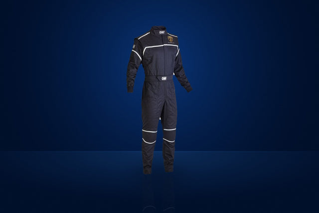 OMP Blast Lamborghini Mechanic Suit – Navy / White Stripe