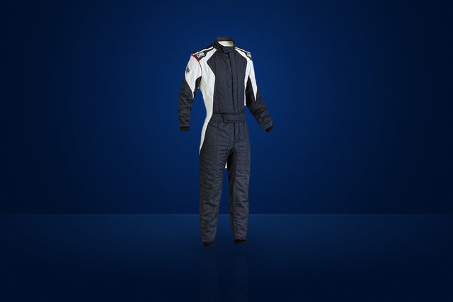OMP First Evo Race Suit (2019 MY) – Black / White