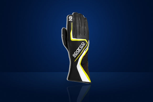 Sparco Record Karting Gloves – Black / Fluo Yellow