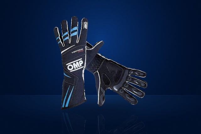 OMP Tecnica EVO Racing Gloves – Navy / Light Blue