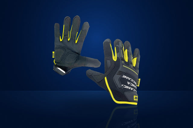 OMP Mech Mechanic Gloves – Black / Yellow