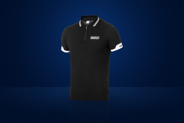 Sparco Zip Polo Shirt – Black