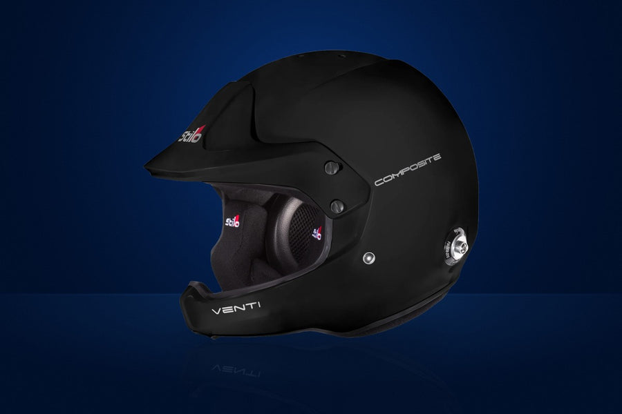 Stilo Venti WRC Composite Rally Race Helmet (WRC headset, with HANS clips) – Matte Black
