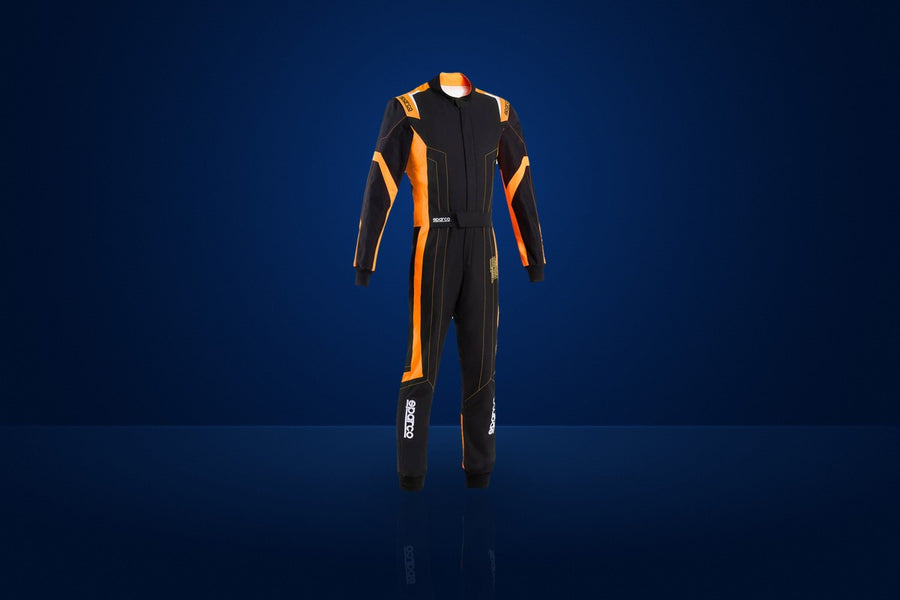 Sparco Thunder Advanced Karting Suit – Black / Fluo Orange