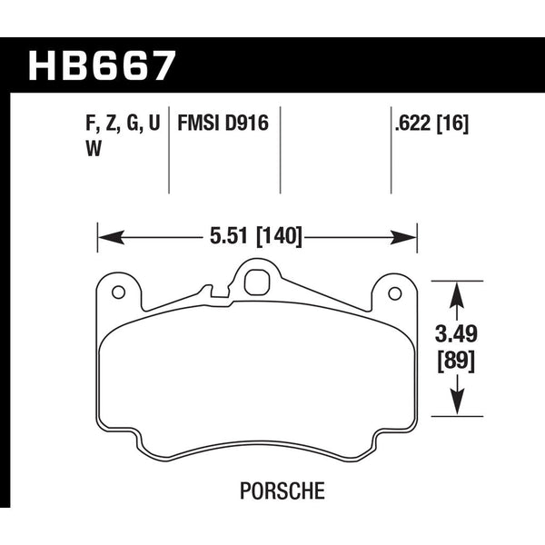 Hawk Performance Front Brake Pads ER-1 Endurance Racing for Porsche 911 Carrera S 3.8 2008-2012