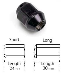 BBS Hollow Wheel Nut (Short, Black)