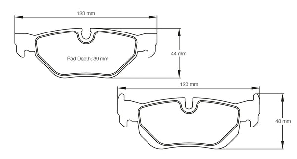 Pagid 8035 Rear Racing Brake Pads for BMW 120d & 130i (E81 & E87) / 320i - 330i (E90)