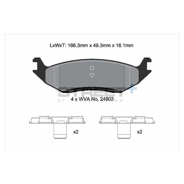 Pagid T8137SP2001 Street+ Rear Brake Pads for RAM 1500 Crew Cab Pickup 2010