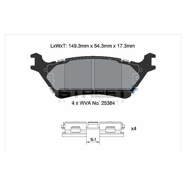 Pagid T8220SP2001 Street+ Rear Brake Pads for FORD F-150 Extended Cab Pickup 2017