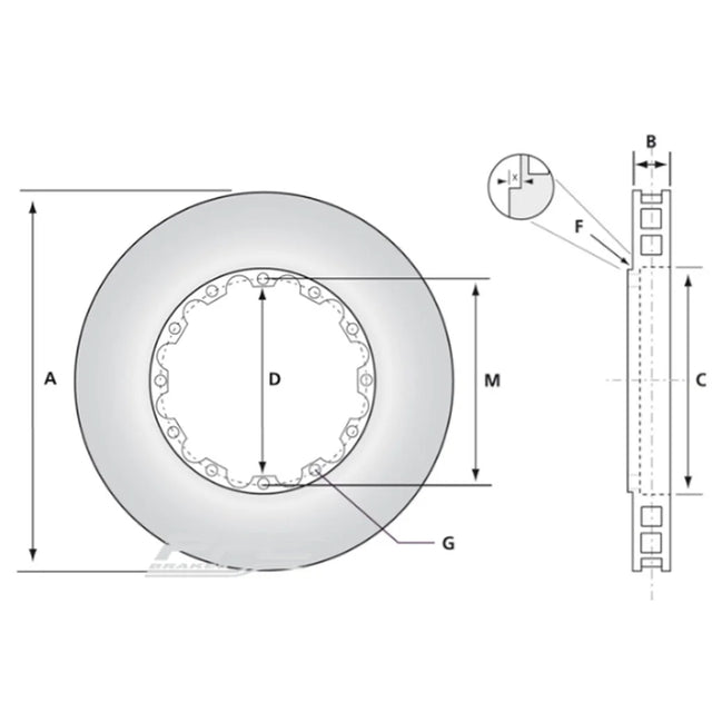 PFC 381.30.0053 Rear Brake Disc V2 381x30 mm for NISSAN GT-R (R35) 2009