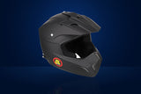 Beltenick Cross Race Helmet (for MX Goggles, with HANS clips) – Matte Black