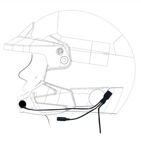 ZeroNoise Microphone for Full-Face Helmets (for RCA Earplugs, Male Nexus 4-Pin)