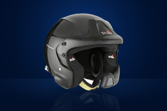Stilo WRC DES Carbon Piuma Open-Face Race Helmet (WRC headset, with HANS clips) – Carbon