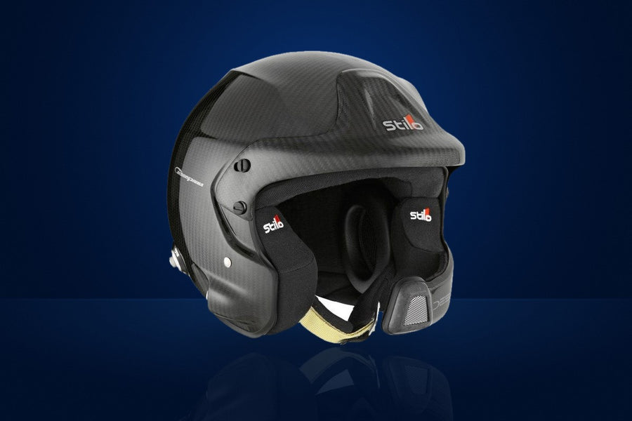 Stilo WRC DES Carbon Piuma Open-Face Race Helmet (WRC headset, with HANS clips) – Carbon