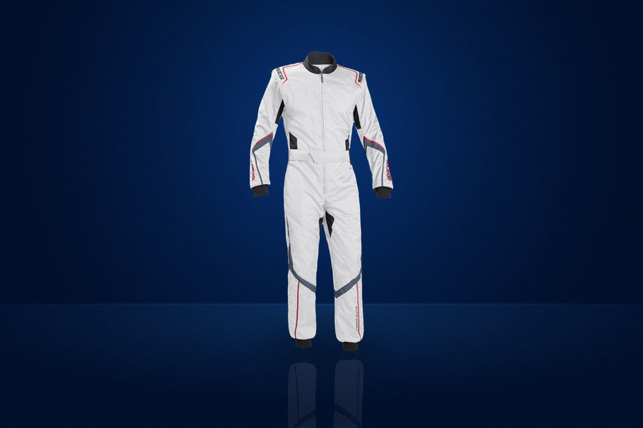 Sparco Robur KS-5 Karting Suit – White / Grey / Red