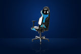 Sparco Grip Sky Office Chair (Leather) – Black / Light Blue / White