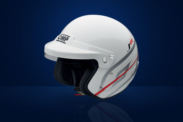 OMP J-R Race Helmet (without HANS clips) – White