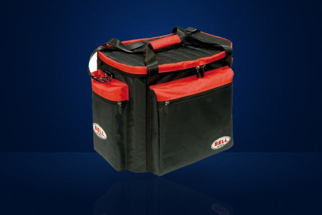 Bell Helmet and HANS Bag, 41 x 56 x 36 cm (3 Outer Pockets) – Black / Red