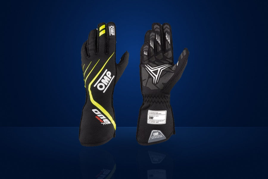 OMP One-S Racing Gloves (2019 MY) – Black / Fluo Green