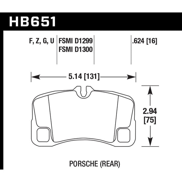 Hawk Performance DTC-60 (16 mm) Rear Brake Pads for Porsche 911 996/997 GT2/GT3/Turbo