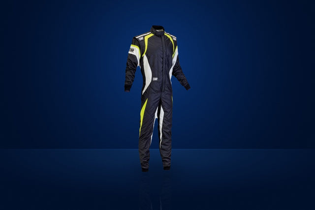 OMP One Evo Race Suit – Black / White / Fluo Yellow