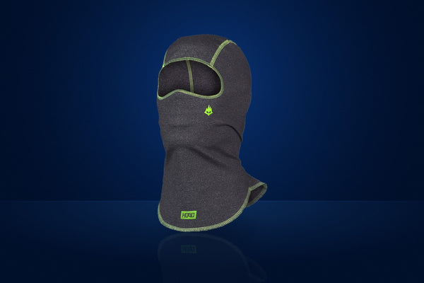 HOGO N2 Melange Karting Balaclava – Grey / Lime Green