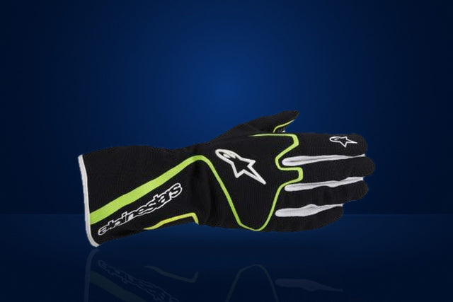 Alpinestars TECH 1-K RACE Karting Gloves – Black / Fluo Green / Yellow