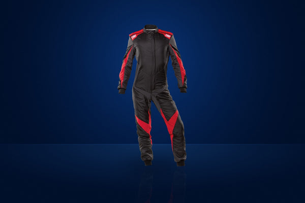OMP One Evo X Race Suit – Black / Red
