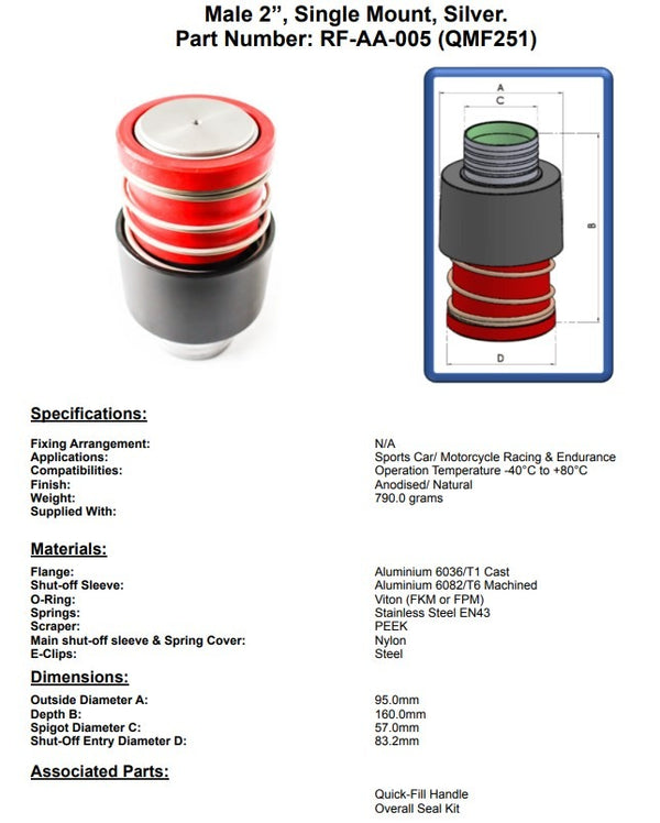 Newton Refuelling Hose Valve (Male, 2")
