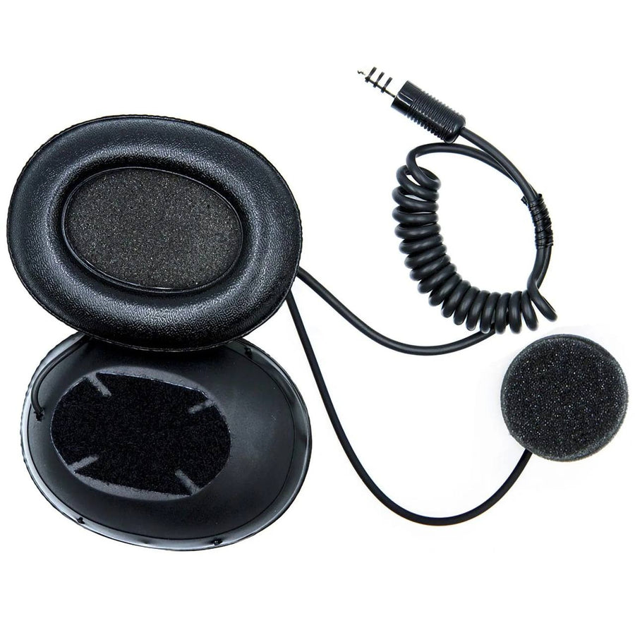 ZeroNoise Headset for Full-Face Helmets (Male Nexus 4-Pin, Built-in Earcups and Speakers) – Black