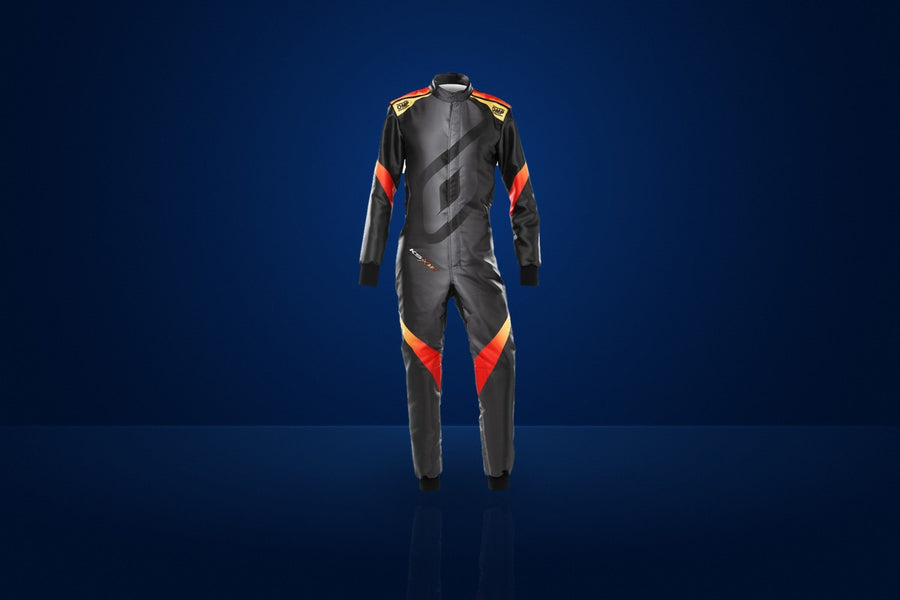 OMP KS-X Art Karting Suit – Black / Yellow / Red
