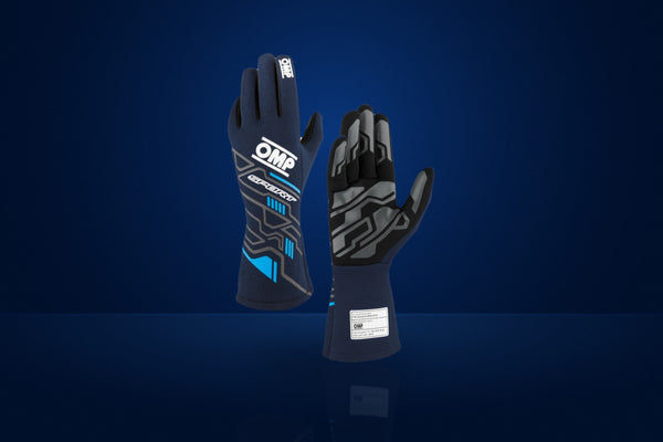 OMP Sport Racing Gloves (2024 MY) – Navy / Light Blue