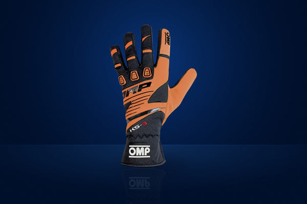 OMP KS-3 Karting Gloves (2018 MY) – Black / Fluo Orange