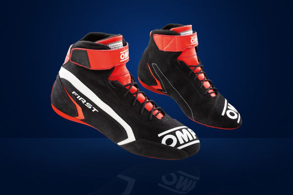 OMP First Racing Shoes – Black / Red