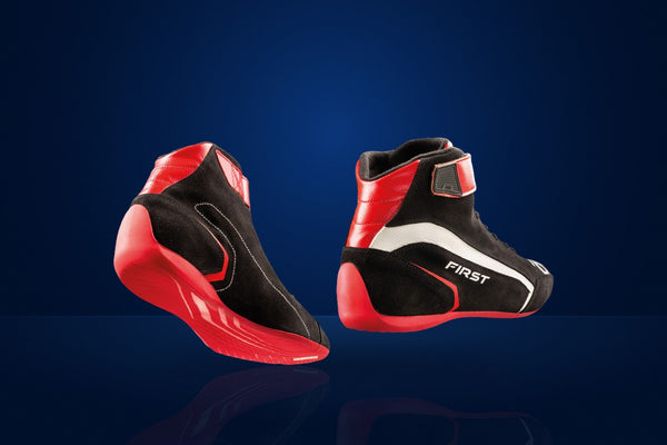 OMP First Racing Shoes – Black / Red