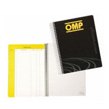 OMP Co-Driver Notebook, 130 Pages – Black / Yellow