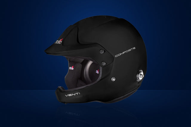 Stilo Venti WRC Composite Rally Race Helmet (WRC headset, with HANS clips) – Matte Black
