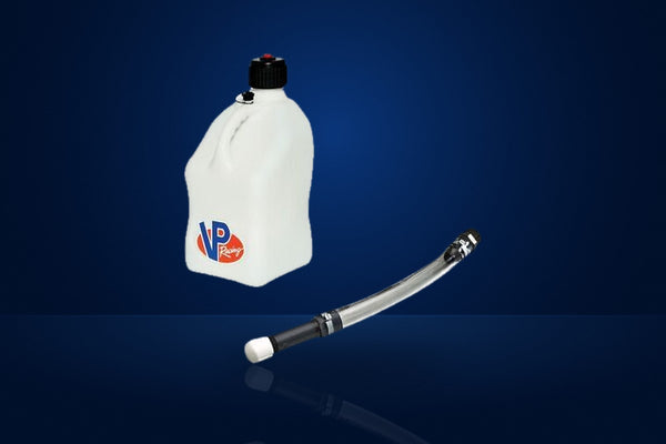 VP Racing Plastic Fuel Container, 20 L (Square, with Spout) – White