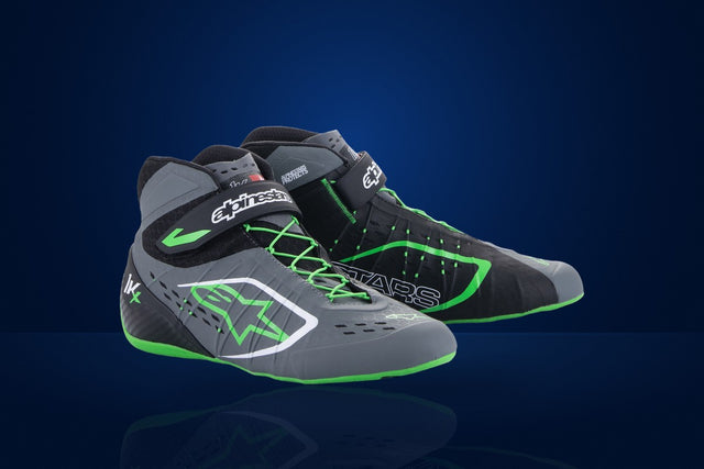 Alpinestars TECH 1-KX v2 Karting Shoes – Black / Grey / Fluo Green
