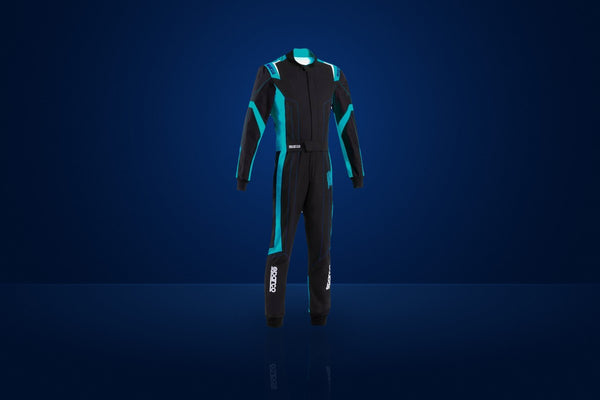Sparco Thunder Advanced Karting Suit – Black / Light Blue