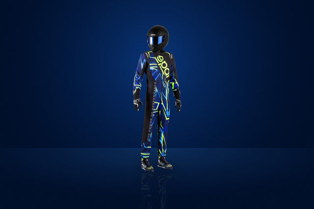 Sparco Prime K Advanced Karting Suit – Black / Blue / Fluo Yellow