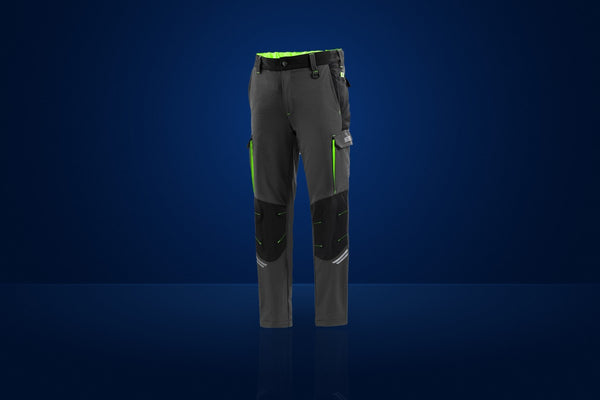 Sparco Tech Mechanic Trousers – Grey / Fluo Green