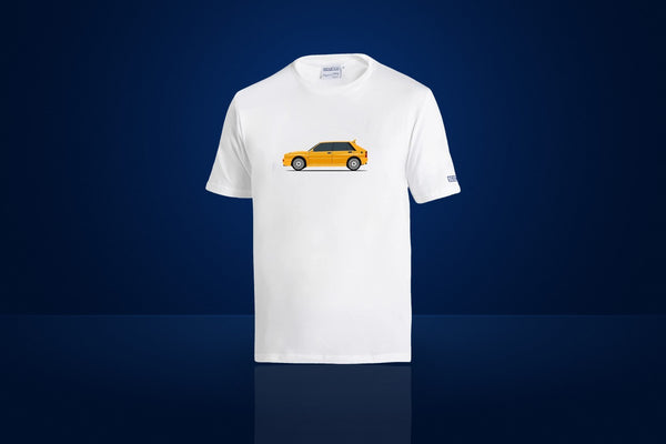 Sparco Lancia HF Delta T-Shirt – White / Yellow