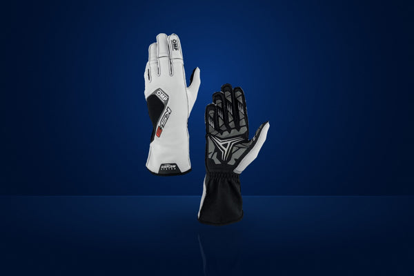 OMP KS-3 Karting Gloves – White / Black