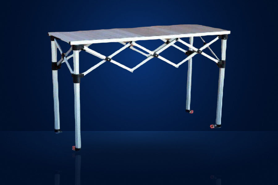 RedX Profi Accordion Folding Table, 1.4 m x 50 cm (Aluminium Top)
