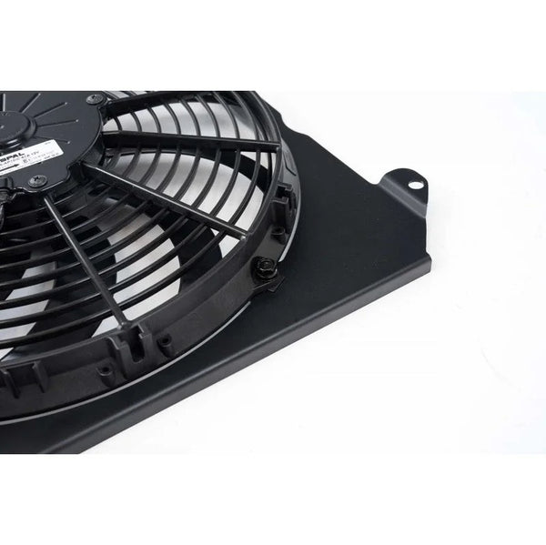CSF All Aluminum Fan Shroud with 12-inch SPAL Fan (black) for Radiator K-Swap CSF 2850K/2850KB