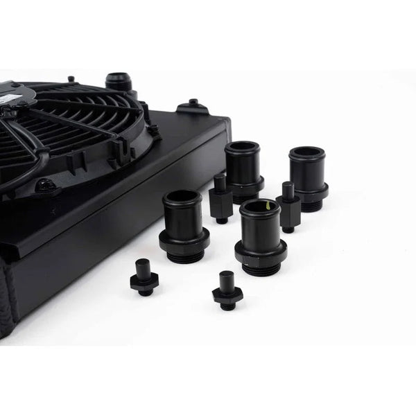 CSF Half Cooling Radiator with 12″ SPAL Fan (black) for Mitsubishi Evolution 7/8/9