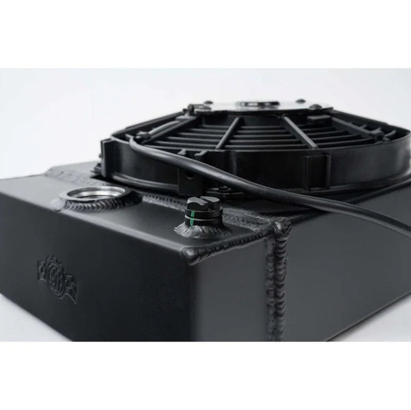 CSF King Cooler Drag Race Radiator with 9-inch SPAL Fan (Black)