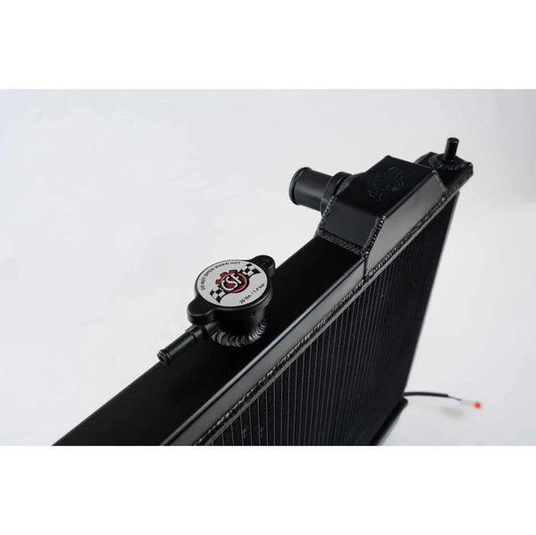CSF Full Size Slim All Aluminum Radiator with 12-inch SPAL Fan and Shroud (black) for Mitsubishi Lancer Evolution 4/5/6/7/8/9 1996-2007