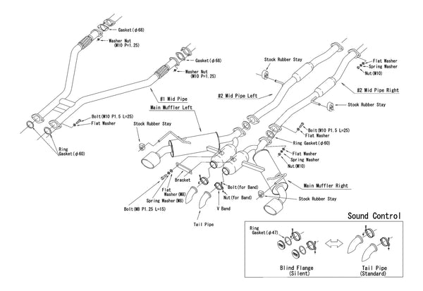 HKS Exhaust System Full Dual for Nissan Z (RZ34)